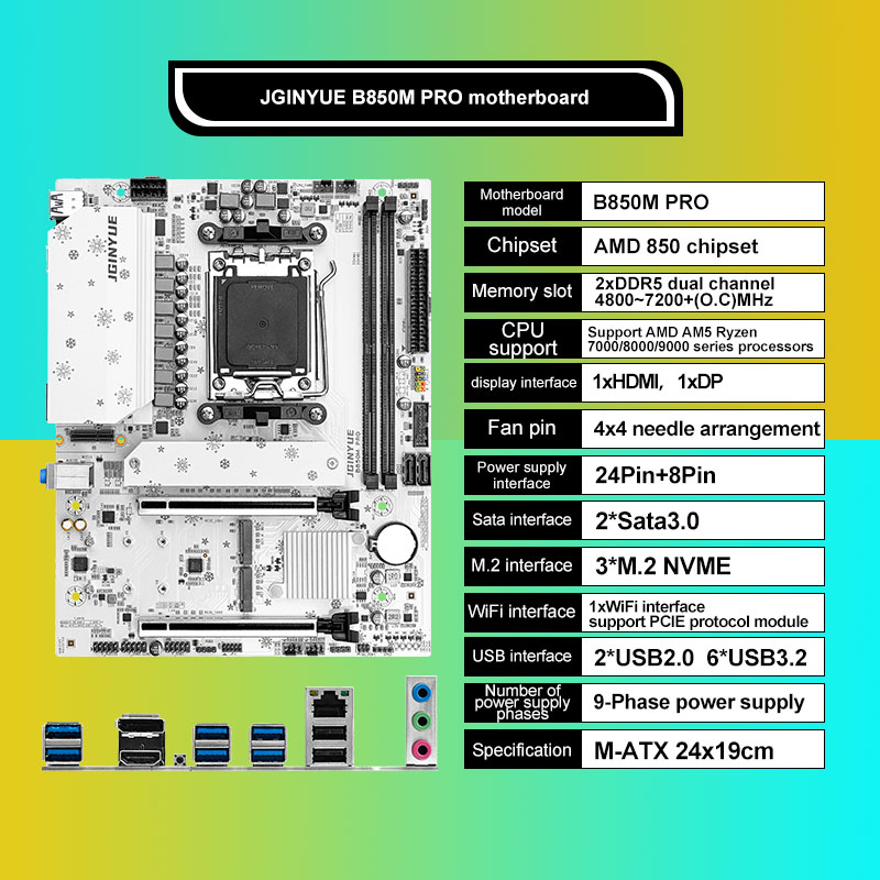 JGINYUE B850M PRO Motherboard  - Am5 Micro Atx Pcie 5.0 Motherboard ulasan dan harga