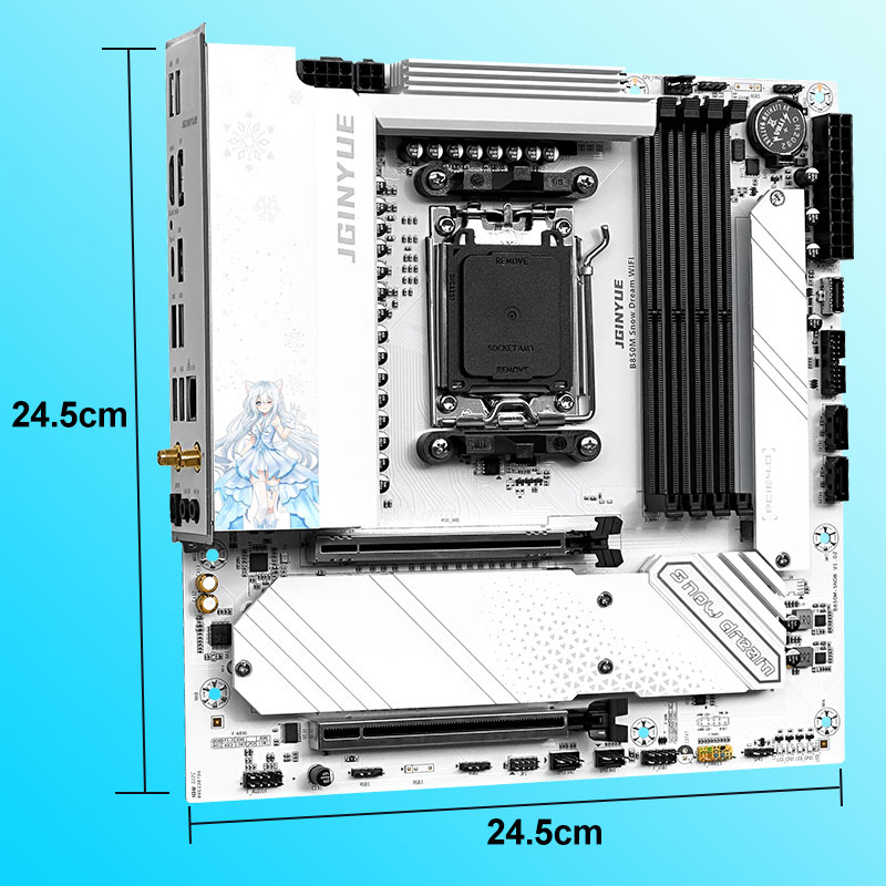 JGINYUE B850M Snow Dream WIFI  - Am5 Micro Atx Pcie 5.0 Motherboard ulasan dan harga